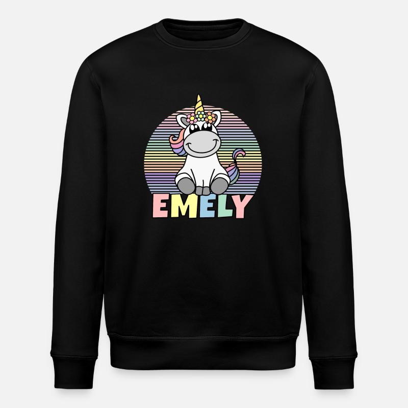 Emely Einhorn Name - Stanley/Stella Unisex Bio-Sweatshirt ROLLER - Schwarz