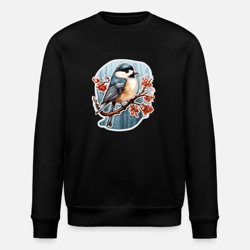 Kohlmeise im Winter - Stanley/Stella Unisex Bio-Sweatshirt ROLLER - Schwarz