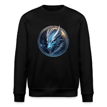 Power Animal Dragon Strength Protection Dragon Heart Magic - Stanley/Stella ROLLER Unisex Organic Sweatshirt - black - Front - Nik (191cm)