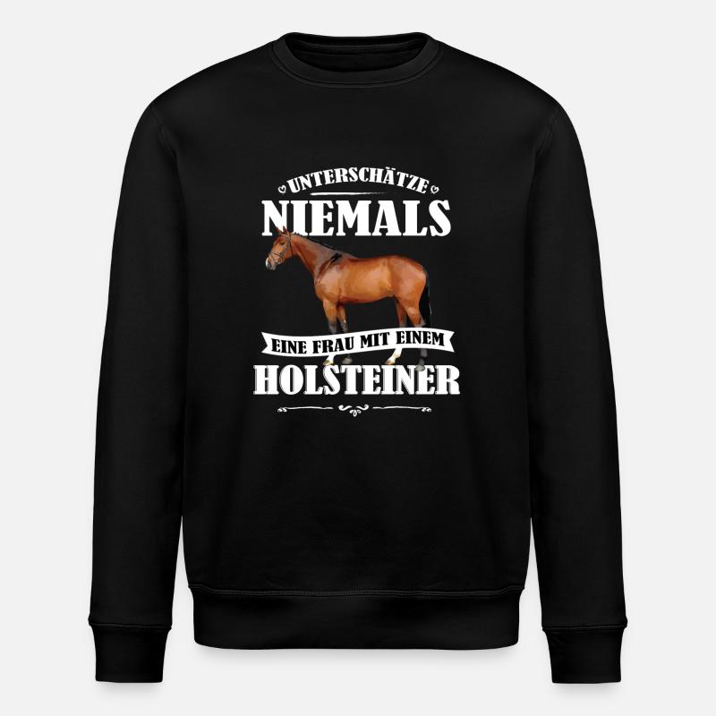 Holsteiner Pferde Shirt-UNF - Stanley/Stella Unisex Bio-Sweatshirt ROLLER - Schwarz