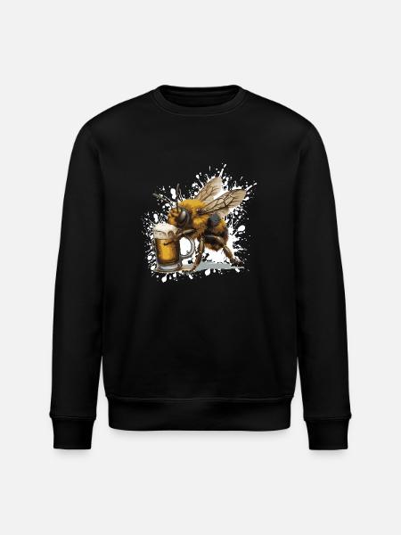 Bee Beer Funny - Stanley/Stella ROLLER Unisex Organic Sweatshirt - black