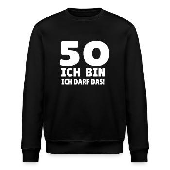 lustiger spruch zum 50. geburtstag - Stanley/Stella Unisex Bio-Sweatshirt ROLLER - Schwarz - Vorne - Nik (191cm)