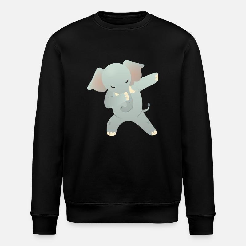 Elephant Dab Dance - Cool Gift - Stanley/Stella ROLLER Unisex Organic Sweatshirt - black