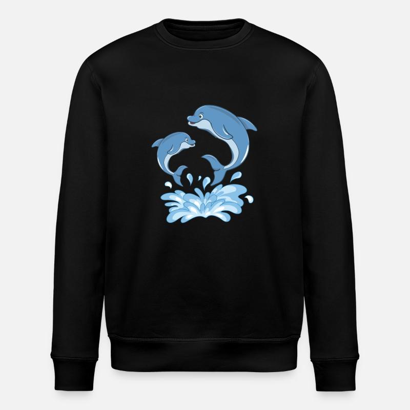 Delfine Tümmler Meer - Stanley/Stella Unisex Bio-Sweatshirt ROLLER - Schwarz