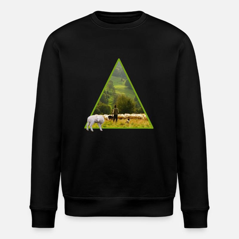 schaf mit schäfer - Stanley/Stella Unisex Bio-Sweatshirt ROLLER - Schwarz