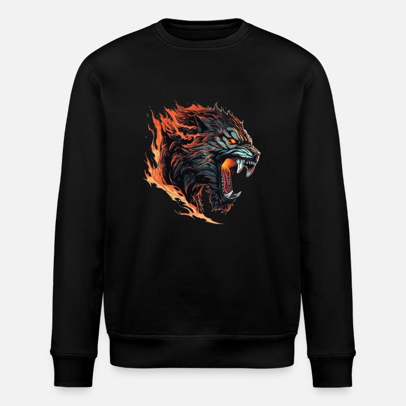 Säbelzahntiger - Sabertooth v3 - Stanley/Stella Unisex Bio-Sweatshirt ROLLER - Schwarz
