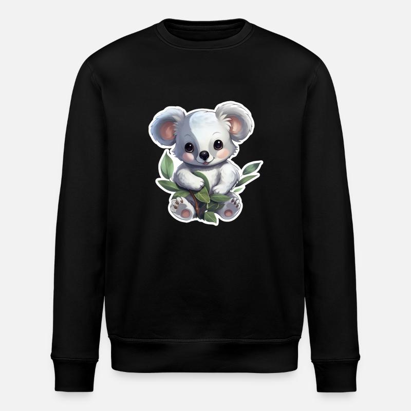 Koala niedlich - Stanley/Stella Unisex Bio-Sweatshirt ROLLER - Schwarz