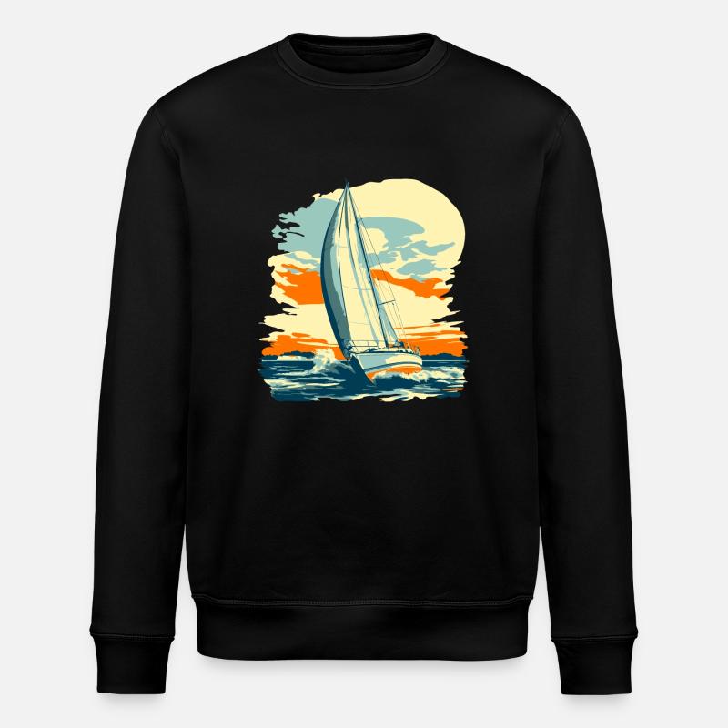Segelboot Design - Stanley/Stella Unisex Bio-Sweatshirt ROLLER - Schwarz