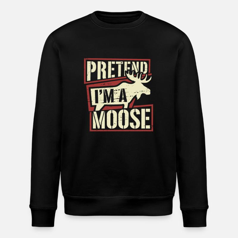 Moose love with wit - Stanley/Stella ROLLER Unisex Organic Sweatshirt - black