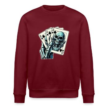 Jeu de cartes Alien - Sweat bio ROLLER Stanley/Stella Unisexe - bordeaux - Devant - Nik (191cm)
