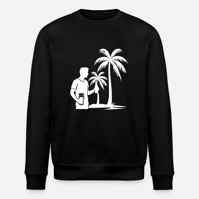 Palm Tree Holiday Drinking - Stanley/Stella ROLLER Unisex Organic Sweatshirt - black