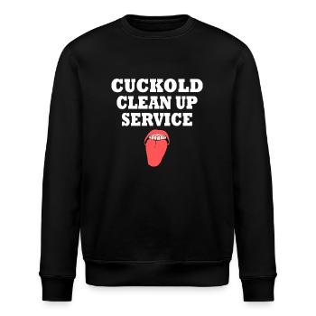 Cuckold cleanup service - Stanley/Stella Unisex Bio-Sweatshirt ROLLER - Schwarz - Vorne - Nik (191cm)