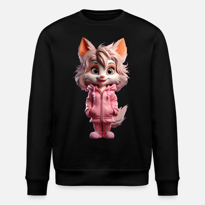 Sabrina die Wölfin - Stanley/Stella Unisex Bio-Sweatshirt ROLLER - Schwarz