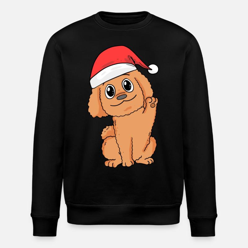 Caniche Chien Animal Noël - Sweat bio ROLLER Stanley/Stella Unisexe - noir