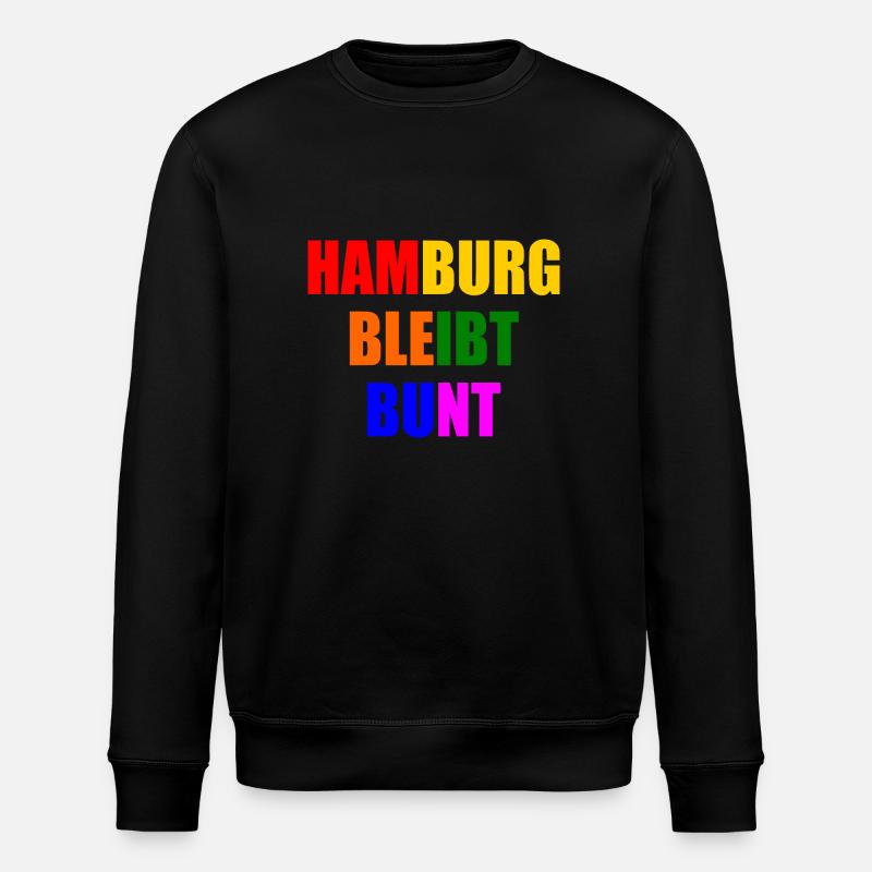 hamburg bleibt bunt - Stanley/Stella Unisex Bio-Sweatshirt ROLLER - Schwarz