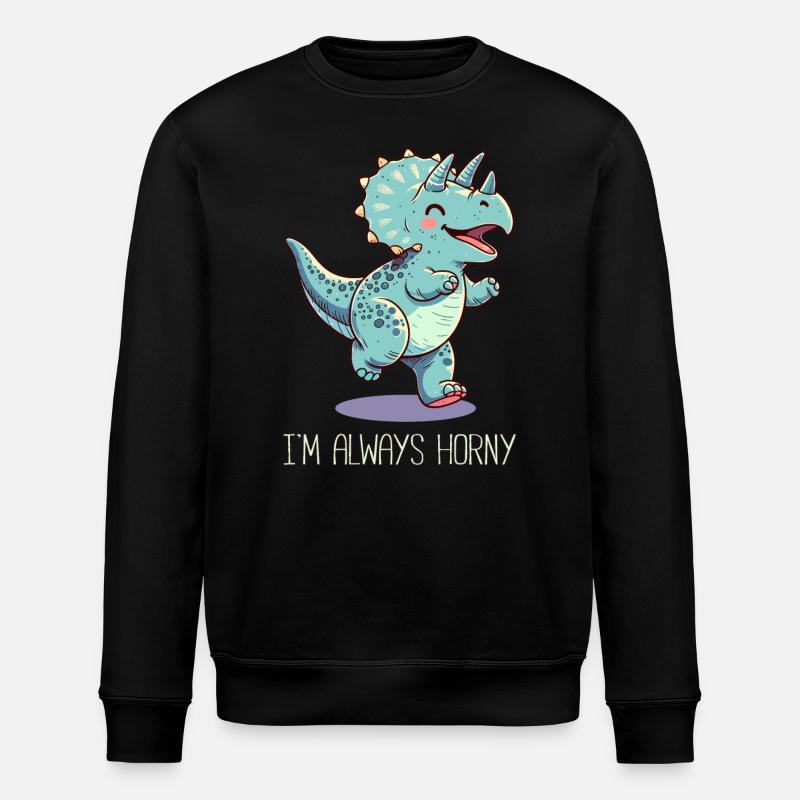 Triceratops Horn - Stanley/Stella Unisex Bio-Sweatshirt ROLLER - Schwarz