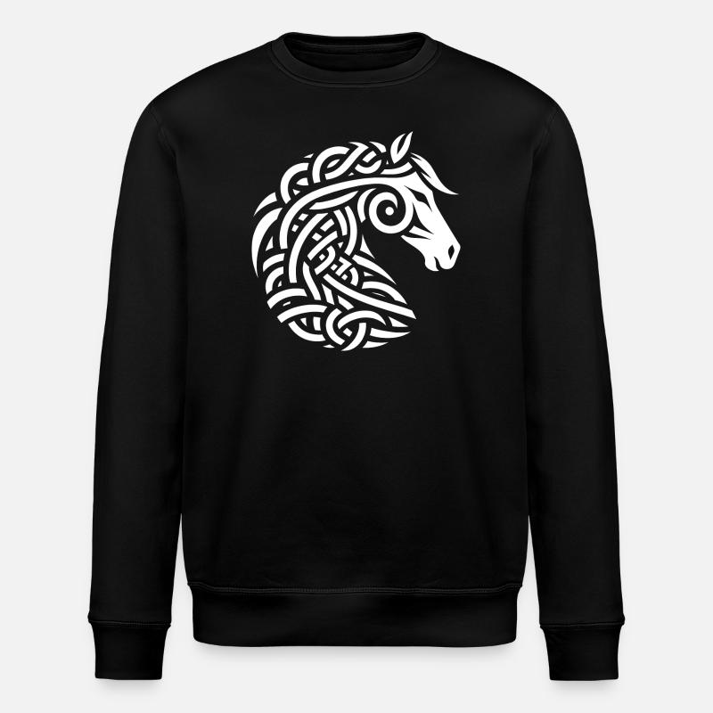 White celtic horse - Stanley/Stella ROLLER Unisex Organic Sweatshirt - black
