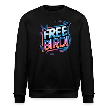 Free Bird - frei wie ein Vogel - Stanley/Stella Unisex Bio-Sweatshirt ROLLER - Schwarz - Vorne - Nik (191cm)