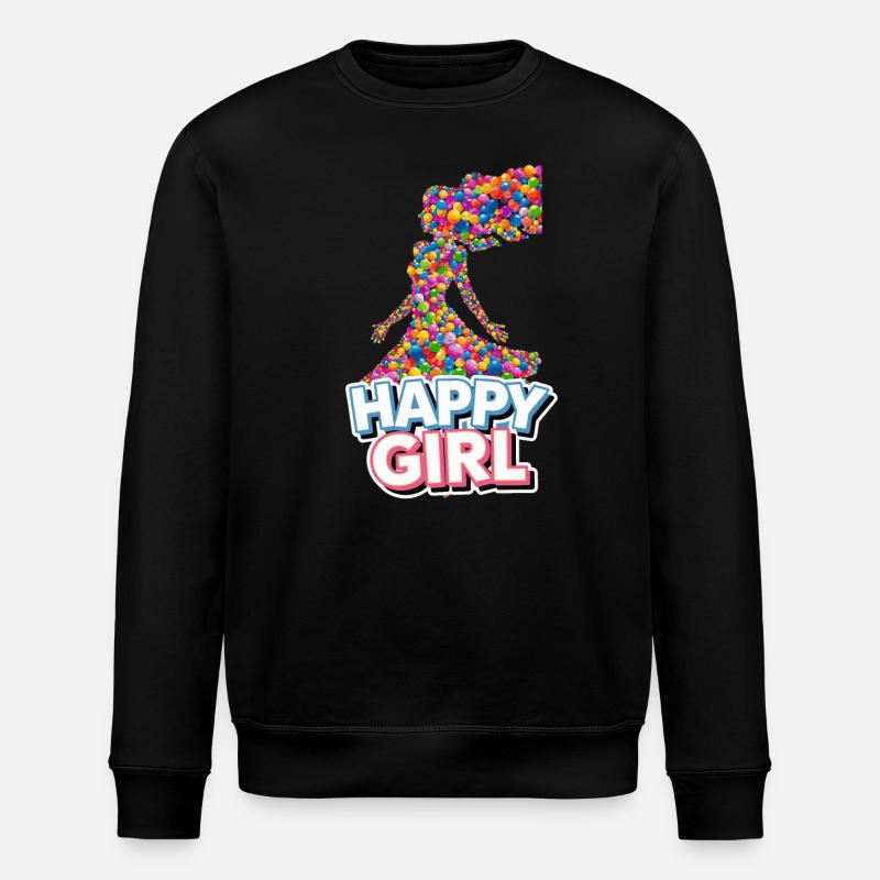 Fille heureuse - Sweat bio ROLLER Stanley/Stella Unisexe - noir