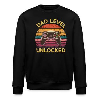 Dad level unlocked - Stanley/Stella ROLLER Unisex Organic Sweatshirt - black - Front - Nik (191cm)