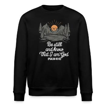Be still and know that I'm god - Stanley/Stella ROLLER Unisex Organic Sweatshirt - black - Front - Nik (191cm)