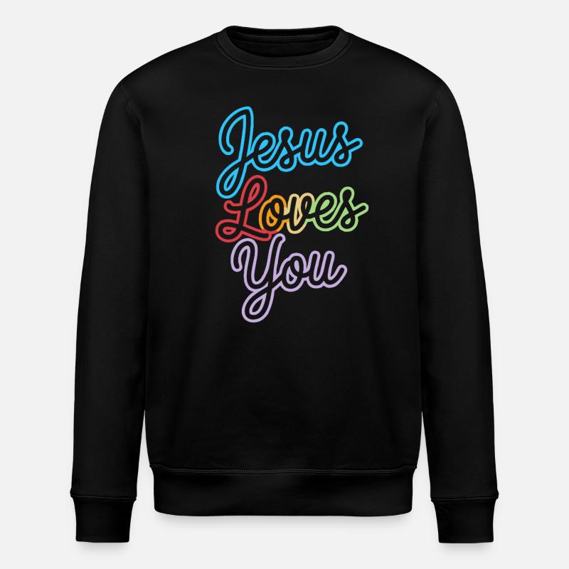 Jesus loves you! - Stanley/Stella ROLLER Unisex Organic Sweatshirt - black