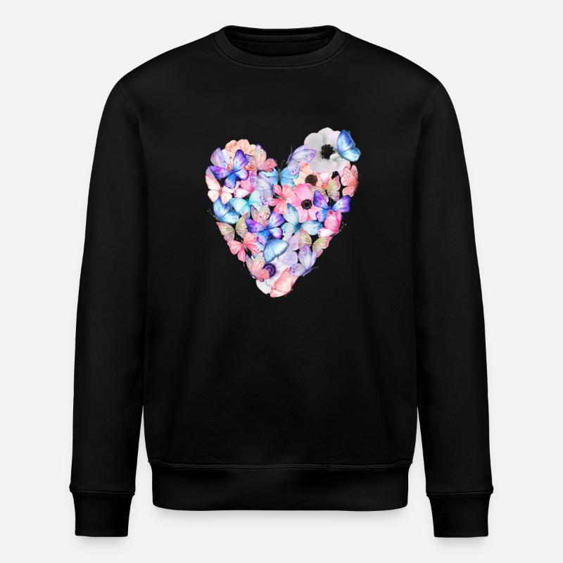 Schmetterlingsherz - Stanley/Stella Unisex Bio-Sweatshirt ROLLER - Schwarz