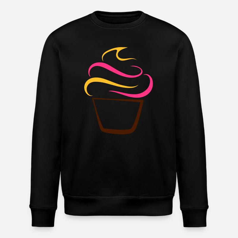 Cupcake pen drawing - Stanley/Stella ROLLER Unisex Organic Sweatshirt - black
