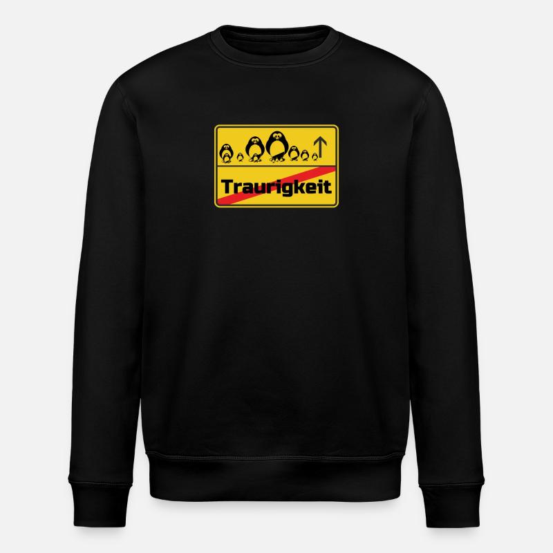 Ortsschild Pinguine Geschenk - Stanley/Stella Unisex Bio-Sweatshirt ROLLER - Schwarz
