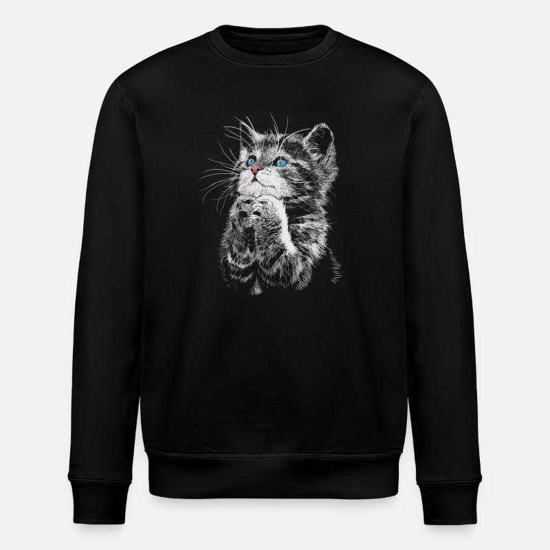 Katze - Stanley/Stella Unisex Bio-Sweatshirt ROLLER - Schwarz