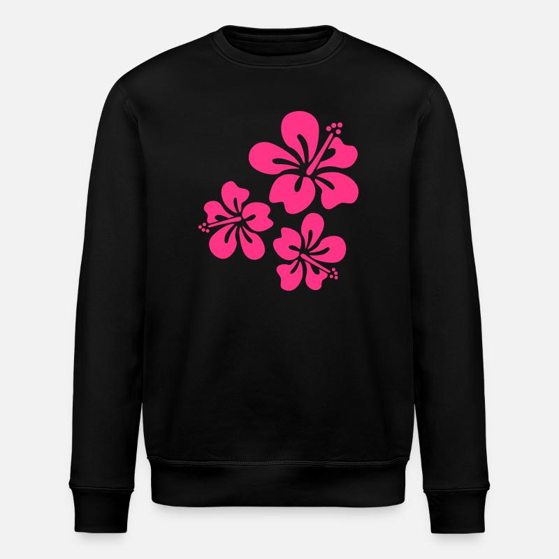 hibiskus sommer blumen - Stanley/Stella Unisex Bio-Sweatshirt ROLLER - Schwarz