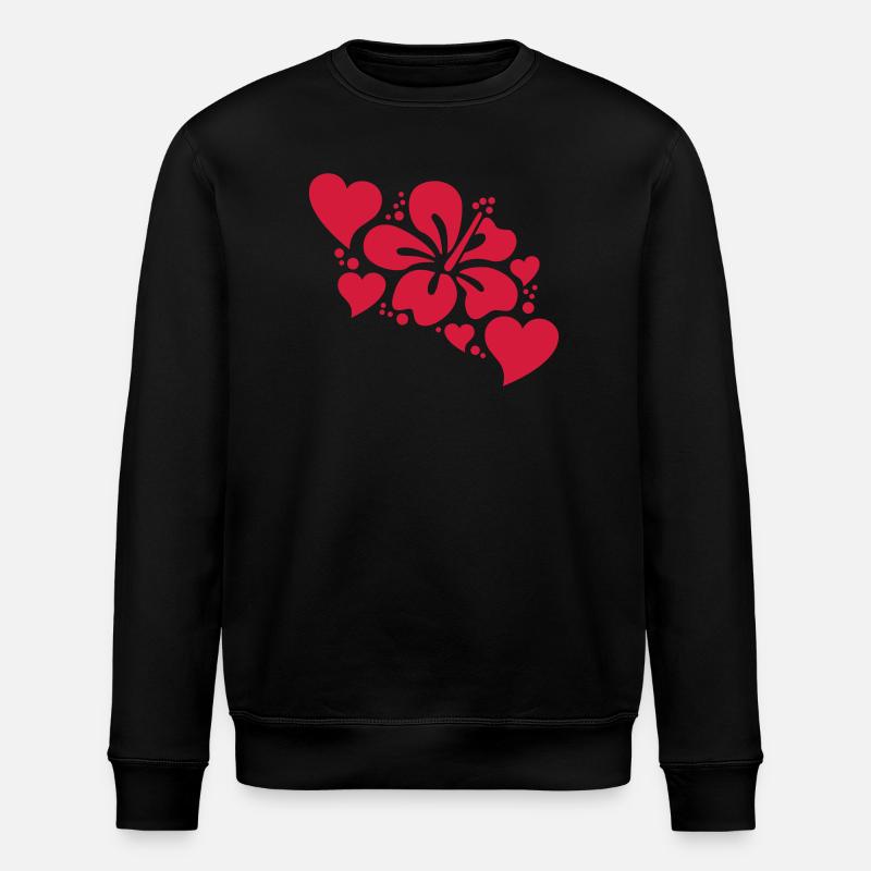 hibiskus mit herzen - Stanley/Stella Unisex Bio-Sweatshirt ROLLER - Schwarz