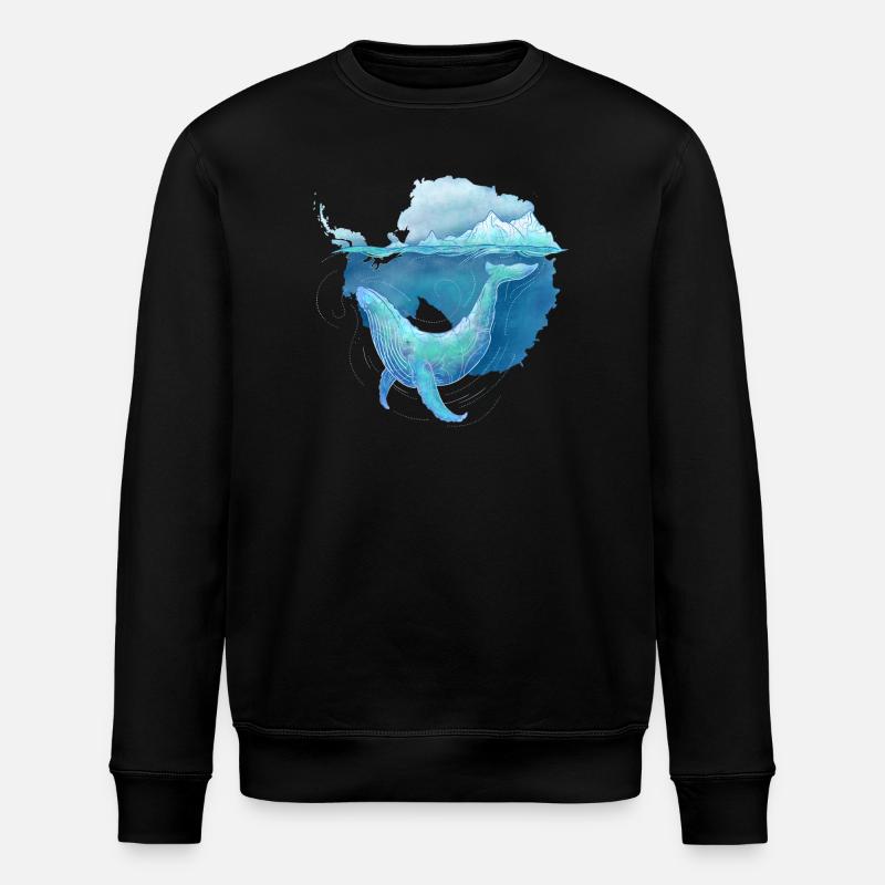Whale Sanctuary - Stanley/Stella ROLLER Unisex Organic Sweatshirt - black