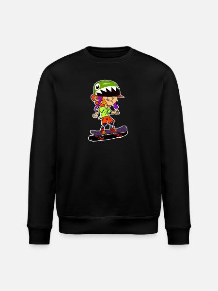 Sharkhelm Skateboy - Stanley/Stella Unisex Bio-Sweatshirt ROLLER - Schwarz
