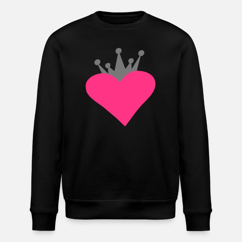 romantisches herz - Stanley/Stella Unisex Bio-Sweatshirt ROLLER - Schwarz