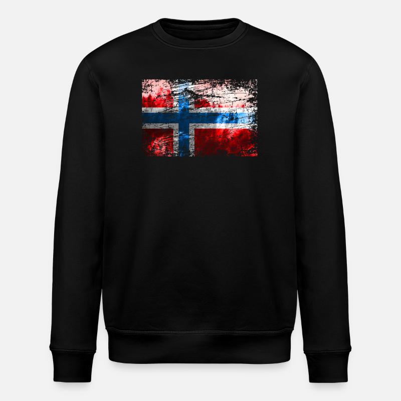 Norwegian flag - Stanley/Stella ROLLER Unisex Organic Sweatshirt - black