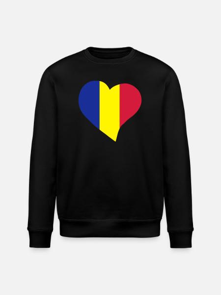 Romanian heart - Stanley/Stella ROLLER Unisex Organic Sweatshirt - black