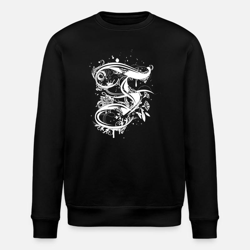 une lettre de calligraphie F - Sweat bio ROLLER Stanley/Stella Unisexe - noir