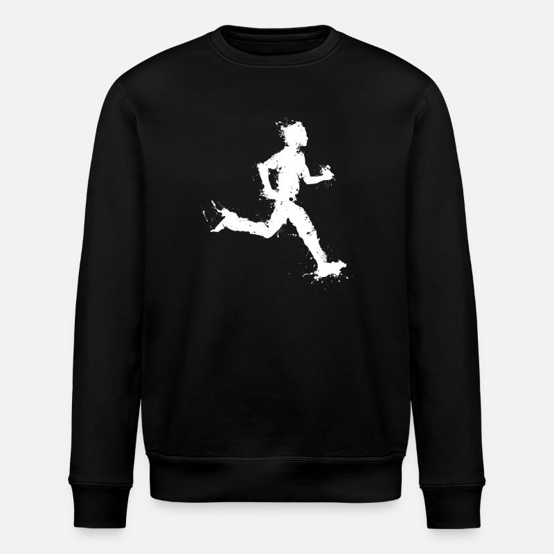 Running man - running man - marathon - Stanley/Stella ROLLER Unisex Organic Sweatshirt - black