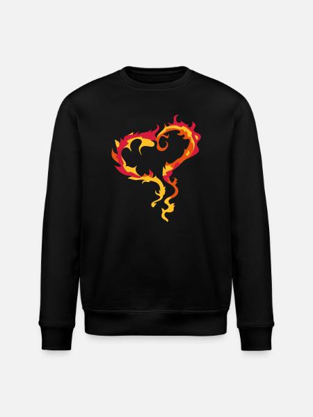 Heart of Flames - Stanley/Stella ROLLER Unisex Organic Sweatshirt - black