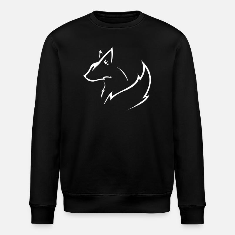 renard blanc - Sweat bio ROLLER Stanley/Stella Unisexe - noir