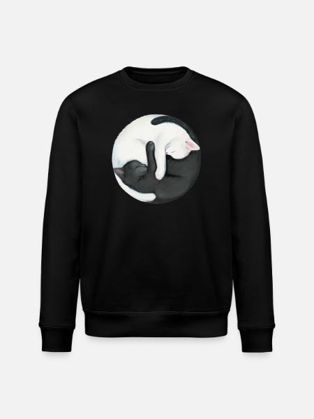 Yin Yang Balancing Cats - Stanley/Stella ROLLER Unisex Organic Sweatshirt - black