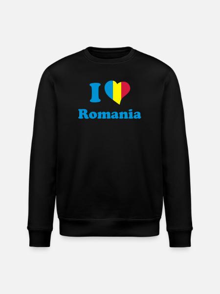 I love Romania - Stanley/Stella ROLLER Unisex Organic Sweatshirt - black