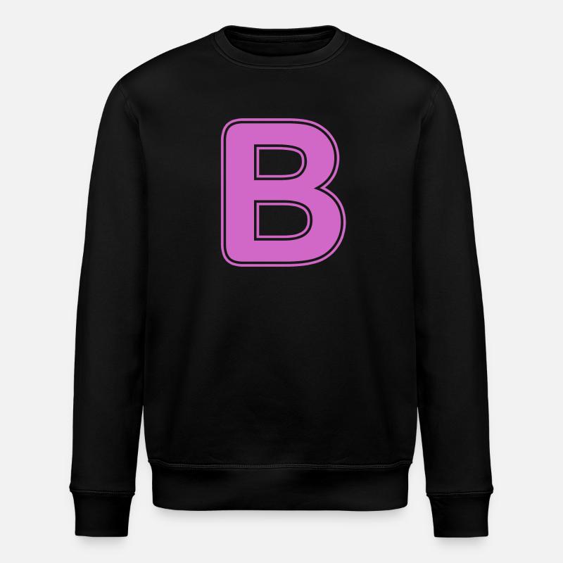 B Letter Alphabet Name Spelling Gift - Stanley/Stella ROLLER Unisex Organic Sweatshirt - black