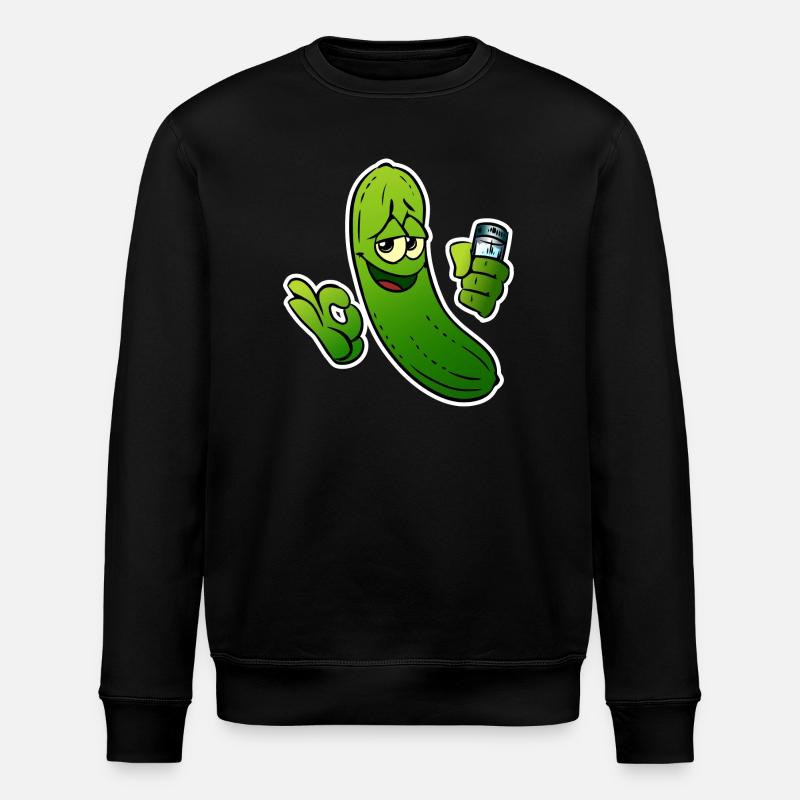 Gurkenheld Cartoon - Stanley/Stella Unisex Bio-Sweatshirt ROLLER - Schwarz