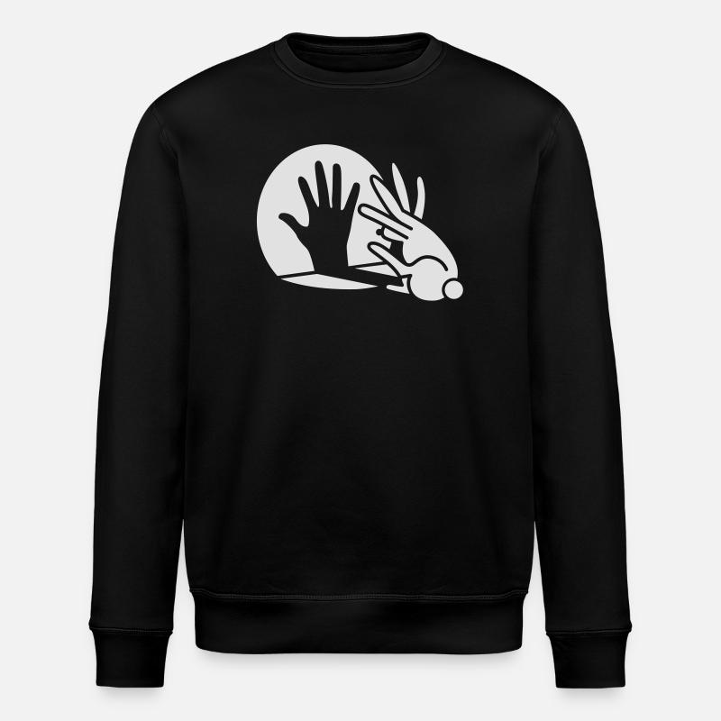 Chinesische Schatten, Hand, Kaninchen, - Stanley/Stella Unisex Bio-Sweatshirt ROLLER - Schwarz