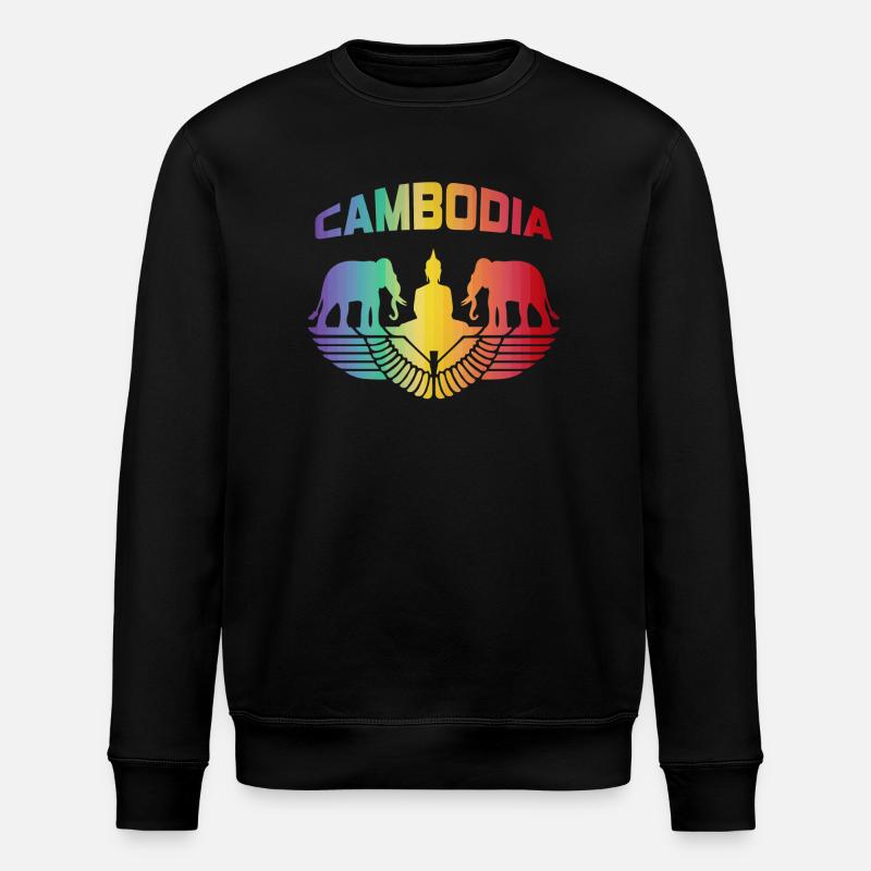 Cambodge éléphants avec Bouddha / Cadeau - Sweat bio ROLLER Stanley/Stella Unisexe - noir