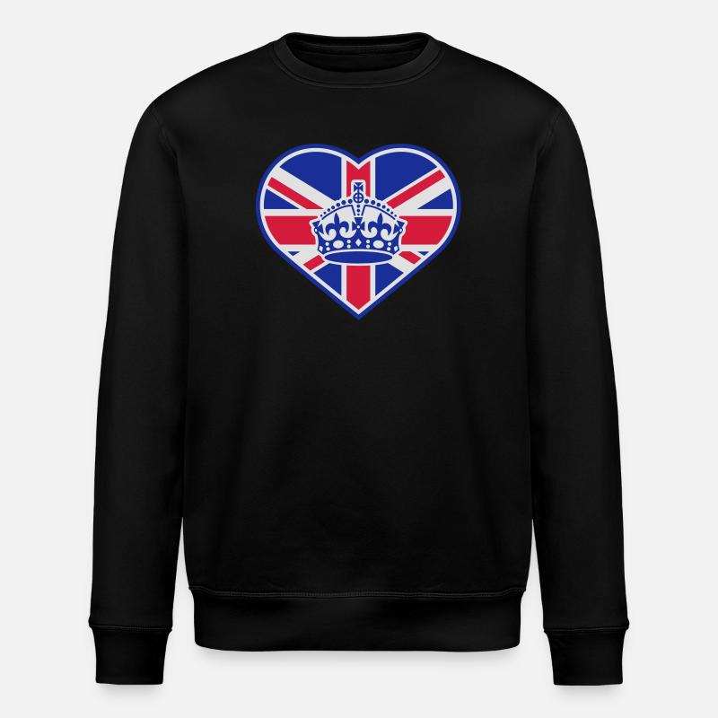 England Herz Krone - Stanley/Stella Unisex Bio-Sweatshirt ROLLER - Schwarz