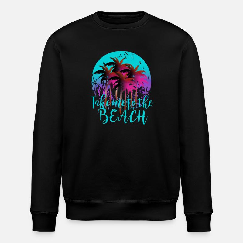 L’été, Emmène-moi à la plage - Sweat bio ROLLER Stanley/Stella Unisexe - noir