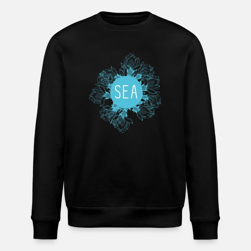 Sea Blossom Blue Sea Motif - Sweat bio ROLLER Stanley/Stella Unisexe - noir